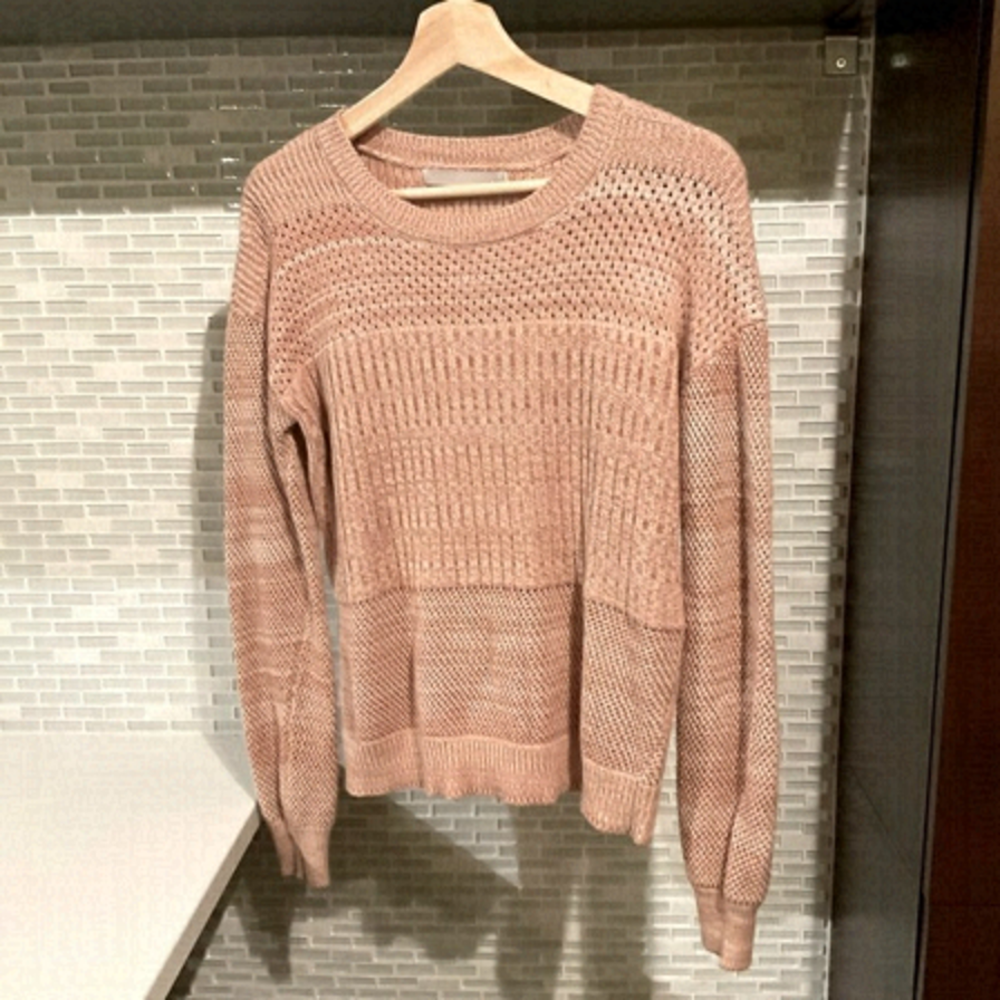 NWOT One Grey Day Revolve Pink Intricate Sweater